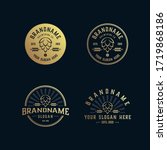 set vintage brewery logo ... | Shutterstock .eps vector #1719868186