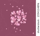 vintage illustration pink heart ... | Shutterstock . vector #1554114896