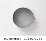 Empty Blank Gray Ceramic Round...
