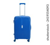 Transparent blue luggage. blue...