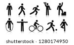 stick figure sports. posture... | Shutterstock .eps vector #1280174950