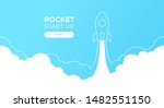 rocket launch silhouette in the ... | Shutterstock .eps vector #1482551150
