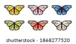 butterfly set isolated on a... | Shutterstock .eps vector #1868277520