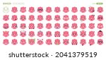 emoji pigs set isolated.... | Shutterstock .eps vector #2041379519