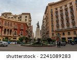 Small photo of Cairo, Egypt, November 26th 2022 Mustafa Kamel Square and the European style architecture of Downtown Cairo, Egypt