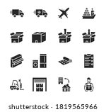 transport company flat glyph... | Shutterstock .eps vector #1819565966
