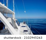 Bow Of Luxury Catamaran In The...