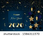 realistic golden numbers 2020 ... | Shutterstock .eps vector #1586311570