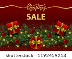 christmas sale card with gold... | Shutterstock .eps vector #1192459213