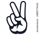 peace sign. hand gesture v...