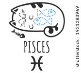 pisces sign of the zodiac  cat... | Shutterstock .eps vector #1921283969