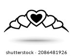tiara with hearts. the crown of ... | Shutterstock . vector #2086481926