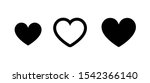 set of black heart icons | Shutterstock .eps vector #1542366140