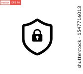 shield and lock icon vector... | Shutterstock .eps vector #1547716013