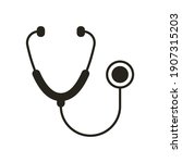stethoscope cardio device solid ... | Shutterstock .eps vector #1907315203