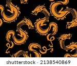 gold tribal dragon pattern...