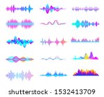 colorful sound waves. audio... | Shutterstock .eps vector #1532413709