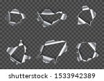 hole in metal. ripped steel ... | Shutterstock .eps vector #1533942389