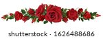 realistic red roses border.... | Shutterstock .eps vector #1626488686