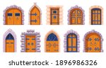 castle medieval doors. cartoon... | Shutterstock .eps vector #1896986326