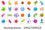 cartoon viruses and microbes.... | Shutterstock .eps vector #1941769423
