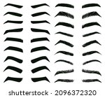 cartoon eyebrows shapes  thin ... | Shutterstock .eps vector #2096372320
