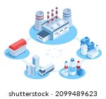 isometric 3d industrial plastic ... | Shutterstock .eps vector #2099489623
