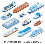 Isometric Commercial Sea Ships  ...