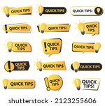 quick tips helpful emblems ... | Shutterstock .eps vector #2123255606