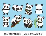 Cartoon Pandas. Cute Baby Bear...