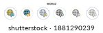 world icon in filled  thin line ... | Shutterstock .eps vector #1881290239
