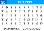 set of 50 feelings web icons.... | Shutterstock .eps vector #2097280429