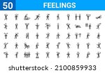 set of 50 feelings web icons.... | Shutterstock .eps vector #2100859933