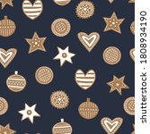 gingerbread cookies seamless... | Shutterstock .eps vector #1808934190
