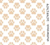 pet paw vector seamless pattern ... | Shutterstock .eps vector #1674917479