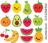 cute fruit  happy cute set of... | Shutterstock .eps vector #2151068303