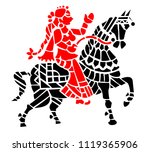 indian woman on horse | Shutterstock .eps vector #1119365906
