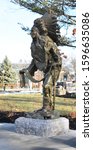 Small photo of Niagara Falls, New York / USA -December 23, 2019: Bronze Memorial Statue Chief Clinton Rickard at Niagara Falls state Park tribute to Native Americans of Iroquois Confederacy