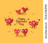 two happy hearts in love. cute... | Shutterstock .eps vector #526198390