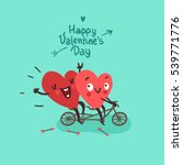 two happy hearts in love biking.... | Shutterstock .eps vector #539771776