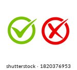 green tick symbol and red cross ... | Shutterstock .eps vector #1820376953