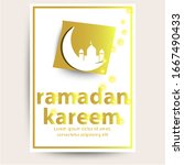 luxury ramadan kareem cards... | Shutterstock .eps vector #1667490433