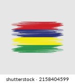 mauritius flag brush vector... | Shutterstock .eps vector #2158404599