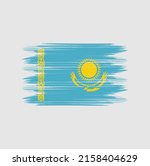 kazakhstan flag brush vector... | Shutterstock .eps vector #2158404629