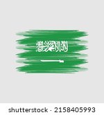 saudi arabia flag brush vector | Shutterstock .eps vector #2158405993