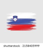 slovenia flag brush vector... | Shutterstock .eps vector #2158405999