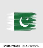 pakistan flag brush vector... | Shutterstock .eps vector #2158406043