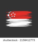 singapore flag brush vector... | Shutterstock .eps vector #2158412773