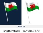 Wales Vector Flag. Waving...