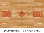 basketball court floor with... | Shutterstock .eps vector #1677844750
